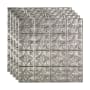 ACP Fasade - 24" x 24" Traditional Style Vinyl Lay In Ceiling Tile Panels - Pack of 5 (20 SF/Pack) Crosshatch Silver