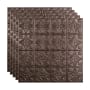 ACP Fasade - 24" x 24" Traditional Style Vinyl Lay In Ceiling Tile Panels - Pack of 5 (20 SF/Pack) Smoked Pewter