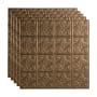 ACP Fasade - 24" x 24" Traditional Style Vinyl Lay In Ceiling Tile Panels - Pack of 5 (20 SF/Pack) Argent Bronze