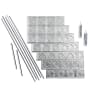 ACP Fasade 18" x 24 Traditional 4 Vinyl Wall Tile Kit - 5 Panels Brushed Aluminum