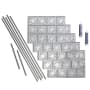 ACP Fasade 18" x 24 Traditional 4 Vinyl Wall Tile Kit - 5 Panels Argent Silver