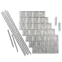 ACP Fasade 18" x 24 Traditional 4 Vinyl Wall Tile Kit - 5 Panels Crosshatch Silver