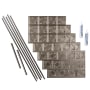 ACP Fasade 18" x 24 Traditional 4 Vinyl Wall Tile Kit - 5 Panels Brushed Nickel