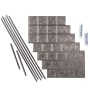 ACP Fasade 18" x 24 Traditional 4 Vinyl Wall Tile Kit - 5 Panels Galvanized Steel