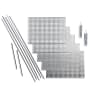 ACP Fasade 18" x 24 Miniquattro Vinyl Wall Tile Kit - 5 Panels Brushed Aluminum
