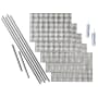 ACP Fasade 18" x 24 Miniquattro Vinyl Wall Tile Kit - 5 Panels Crosshatch Silver