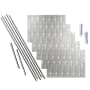 ACP Fasade 18" x 24 Quilted Vinyl Wall Tile Kit - 5 Panels Crosshatch Silver
