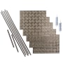 ACP Fasade 18" x 24 Lotus Vinyl Wall Tile Kit - 5 Panels Brushed Nickel