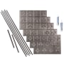 ACP Fasade 18" x 24 Fleur-de-lis Vinyl Wall Tile Kit - 5 Panels Galvanized Steel