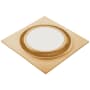 Aero Pure Designer Series 110 CFM 0.9 Sone Ceiling Mounted Energy Star Certified Bath Fan with Dimmable LED Lighting, Nightlight, and Round on Square Design Satin Gold