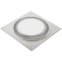 Aero Pure Designer Series 110 CFM 0.9 Sone Ceiling Mounted Energy Star Certified Bath Fan with Dimmable LED Lighting, Nightlight, and Round on Square Design Satin Nickel