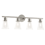 AFX Amanda 4 Light 31" Wide Vanity Light with Clear Glass Shades Polished Chrome