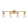 AFX Amanda 4 Light 31" Wide Vanity Light with Clear Glass Shades Satin Brass