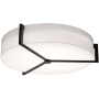 AFX Apex 34" Wide LED Flush Mount Drum Ceiling Fixture Espresso / Linen White / White