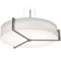 AFX Apex 34" Wide LED Pendant Satin Nickel / Linen White / Weathered Grey