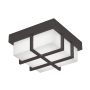 AFX August 8" Wide LED Flush Mount Square Outdoor Ceiling Fixture with White Acrylic Shade Black / White