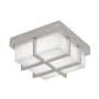 AFX August 8" Wide LED Flush Mount Square Outdoor Ceiling Fixture with White Acrylic Shade Painted Nickel / White