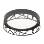 AFX Boon 12" Wide LED Flush Mount Drum Ceiling Fixture - 120 Volt Black
