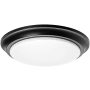 AFX Baron 14" Wide LED Flush Mount Bowl Ceiling Fixture Black / Frosted