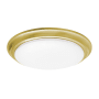 AFX Baron 14" Wide LED Flush Mount Bowl Ceiling Fixture Satin Brass / Frosted