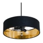 AFX Pendant 3 Light 18" Wide Crystal Pendant with Fabric Shade Black / Black / Gold