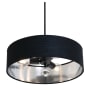 AFX Pendant 3 Light 18" Wide Crystal Pendant with Fabric Shade Black / Black / Silver
