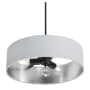 AFX Pendant 3 Light 18" Wide Crystal Pendant with Fabric Shade Black / White / Silver
