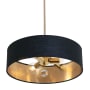 AFX Pendant 3 Light 18" Wide Crystal Pendant with Fabric Shade Satin Brass / Black / Gold