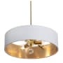AFX Pendant 3 Light 18" Wide Crystal Pendant with Fabric Shade Satin Brass / White / Gold