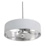 AFX Pendant 3 Light 18" Wide Crystal Pendant with Fabric Shade Satin Nickel / White / Silver