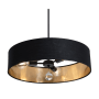 AFX Pendant 3 Light 24" Wide Crystal Pendant with Fabric Shade Black / Black / Gold