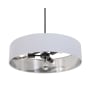 AFX Pendant 3 Light 24" Wide Crystal Pendant with Fabric Shade Black / White / Silver