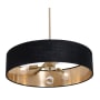 AFX Pendant 3 Light 24" Wide Crystal Pendant with Fabric Shade Satin Brass / Black / Gold