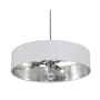 AFX Pendant 3 Light 24" Wide Crystal Pendant with Fabric Shade Satin Nickel / White / Silver