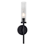 AFX Huntington 18" Tall Bathroom Sconce with Ribbed Glass Shade Black