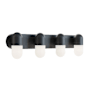 AFX Irvine 4 Light 33" Wide LED Vanity Light with Frosted Glass Shades Black