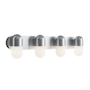 AFX Irvine 4 Light 33" Wide LED Vanity Light with Frosted Glass Shades Satin Nickel