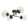 AFX Jamie 4 Light 25" Wide Semi-Flush Ceiling Fixture with Clelar Glass Shades Black