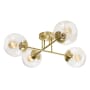 AFX Jamie 4 Light 25" Wide Semi-Flush Ceiling Fixture with Clelar Glass Shades Satin Brass