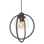 AFX Jamie 12" Wide Pendant with Clear Glass Shade Black