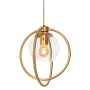 AFX Jamie 12" Wide Pendant with Clear Glass Shade Satin Brass