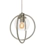 AFX Jamie 12" Wide Pendant with Clear Glass Shade Satin Nickel