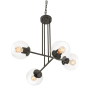 AFX Jamie 4 Light 25" Wide Chandelier with Clear Glass Shades Black