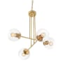 AFX Jamie 4 Light 25" Wide Chandelier with Clear Glass Shades Satin Brass