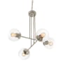 AFX Jamie 4 Light 25" Wide Chandelier with Clear Glass Shades Satin Nickel