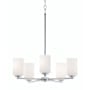 AFX Leo 5 Light 24" Wide Pillar Candle Pendant Satin Nickel