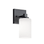 AFX Leo 9" Tall Bathroom Sconce with Frosted Glass Shade Black