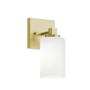 AFX Leo 9" Tall Bathroom Sconce with Frosted Glass Shade Light Antique Brass