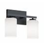 AFX Leo 2 Light 13" Wide Vanity Light with Frosted Glass Shades Black