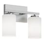 AFX Leo 2 Light 13" Wide Vanity Light with Frosted Glass Shades Satin Nickel